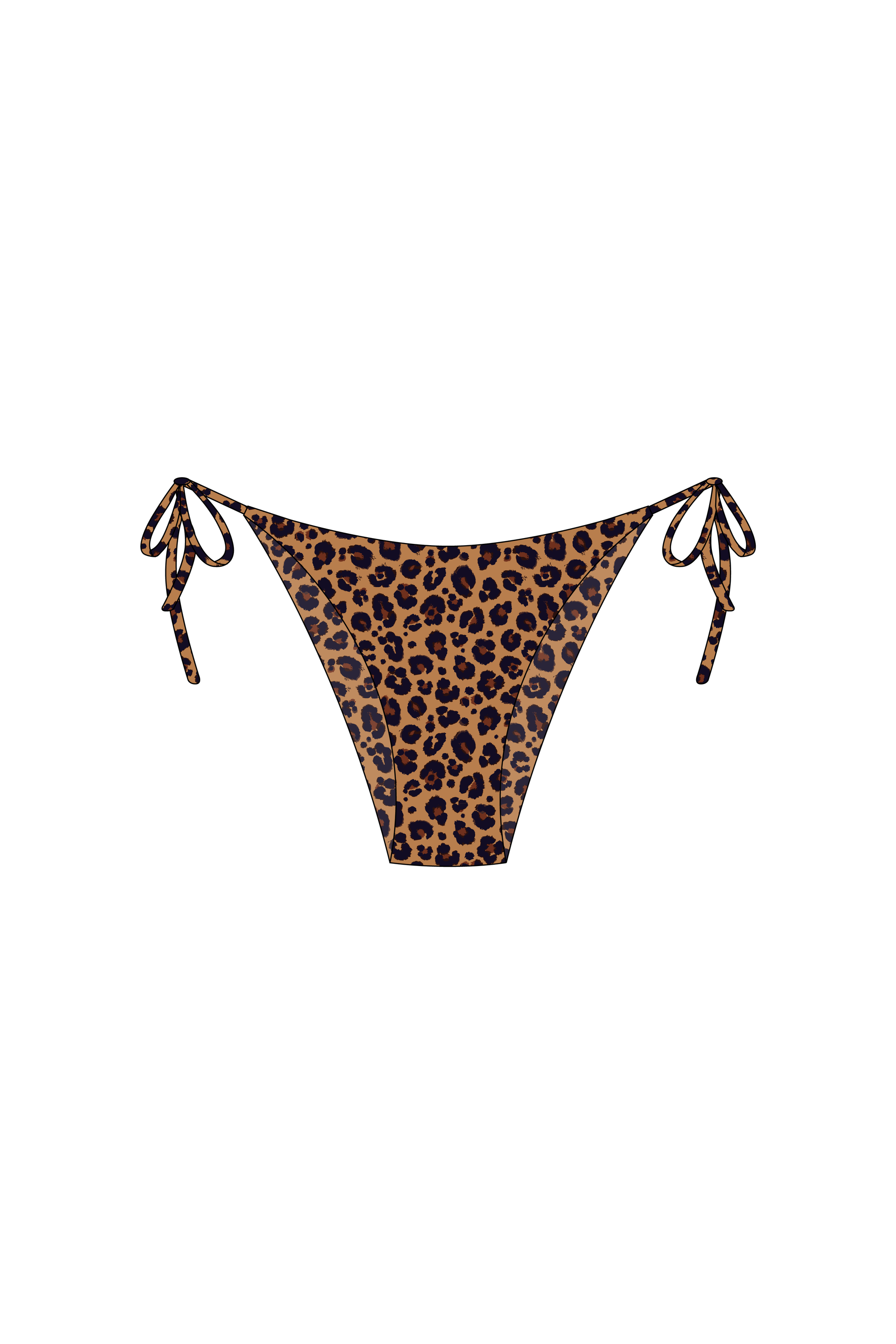 Brown Leopard String Bikini Bottoms
