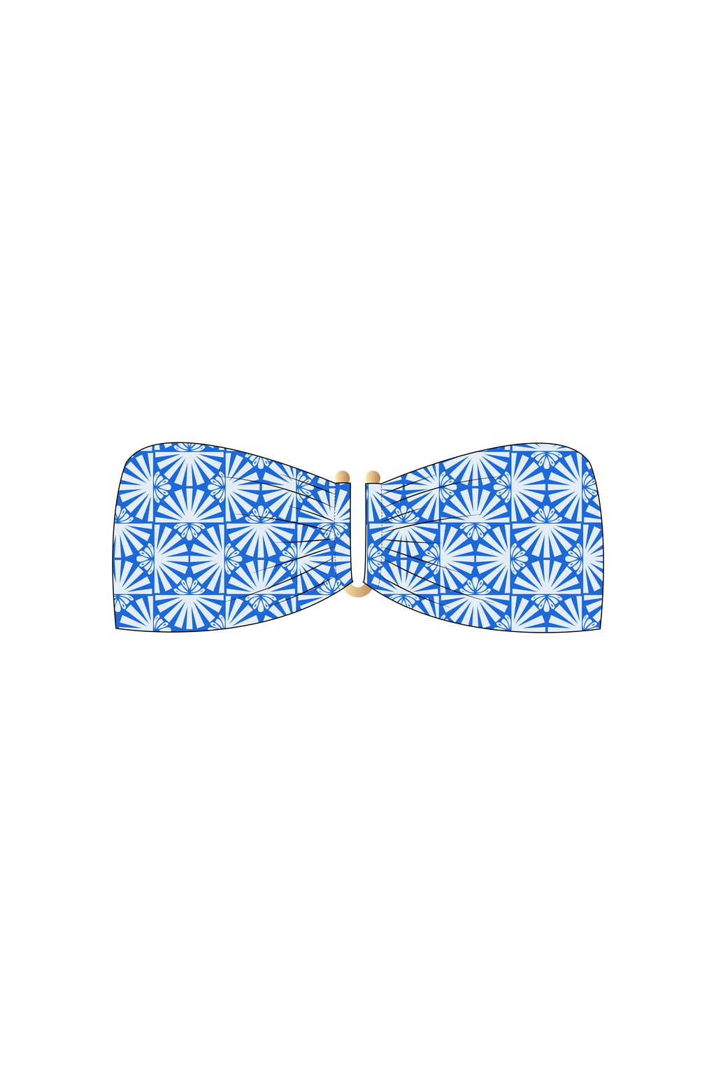 Blue Peacock Tube Bikini Top
