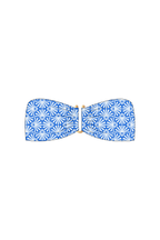 Blue Peacock Tube Bikini Top