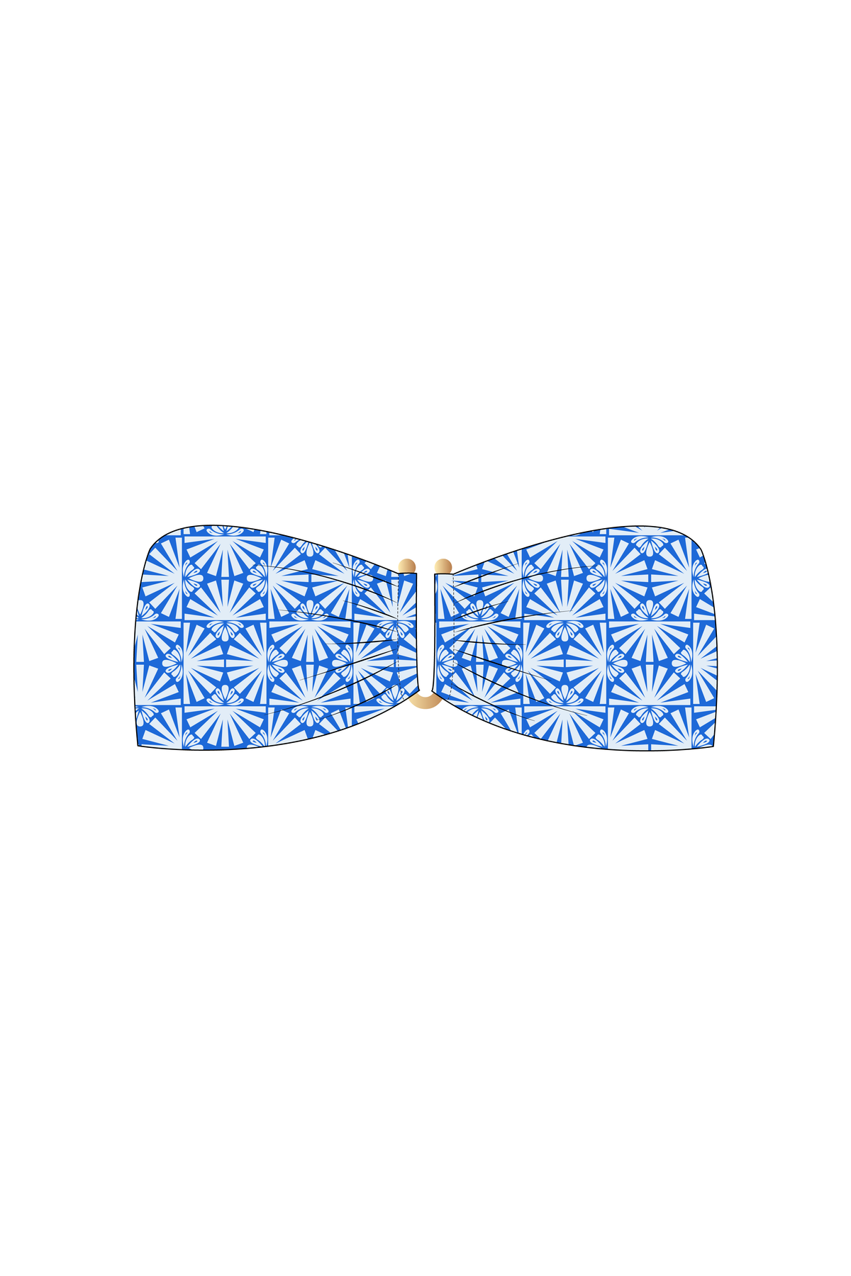 Blue Peacock Tube Bikini Top