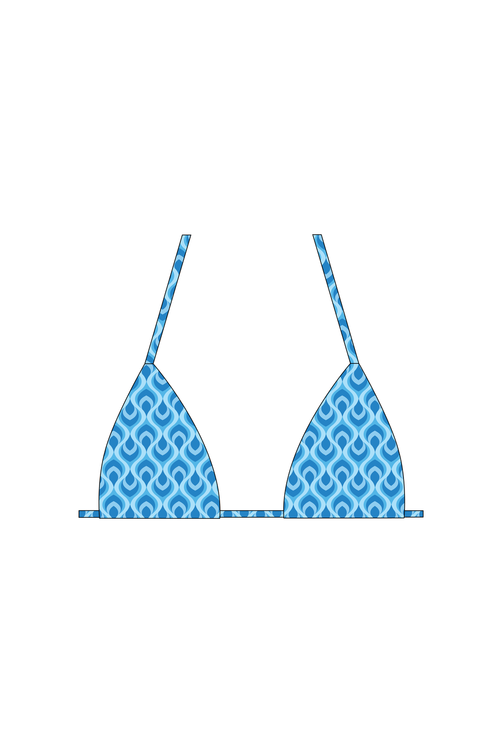 Blue Feather Tie Bikini Top