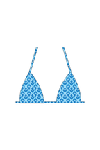 Blue Feather Tie Bikini Top