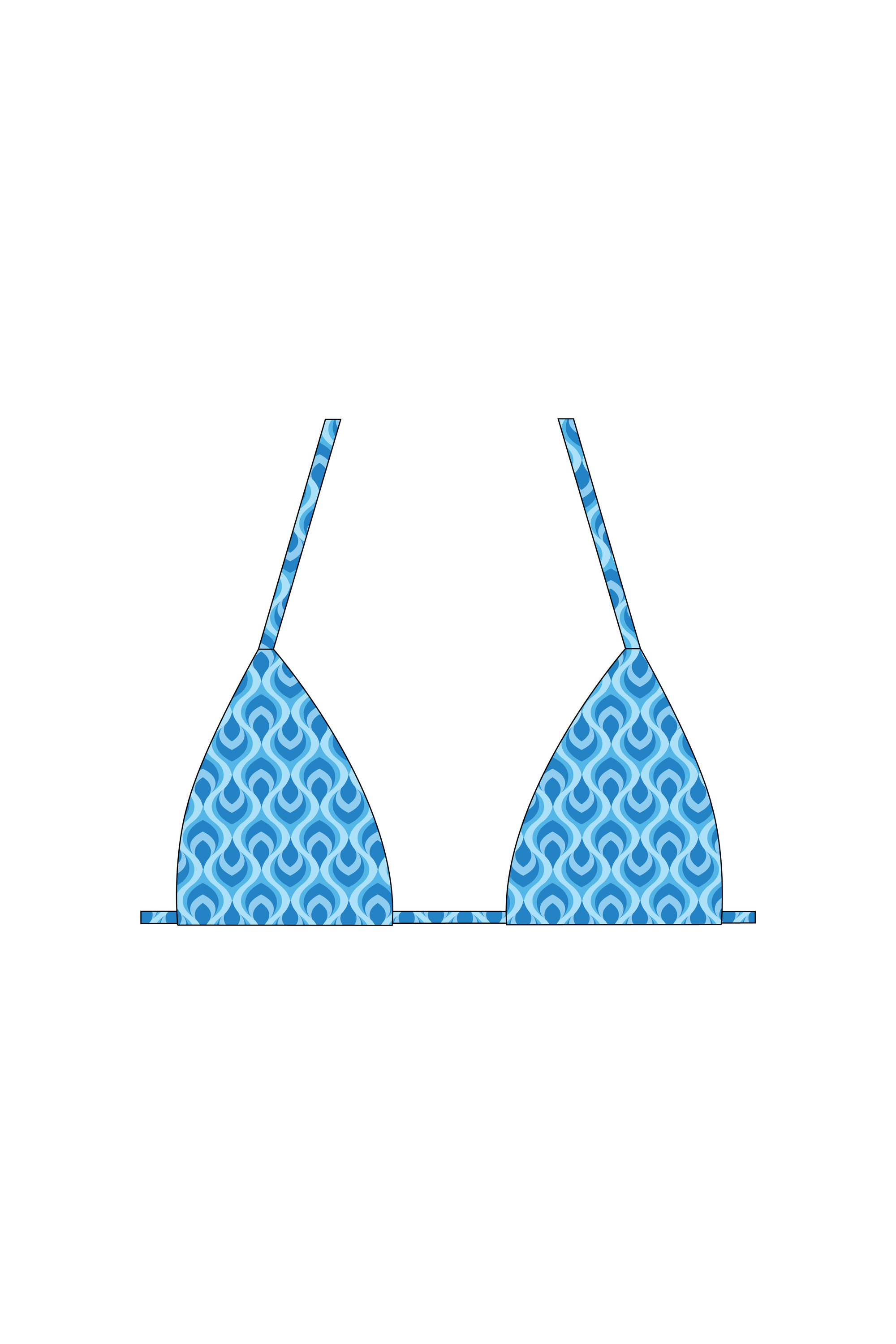 Blue Feather Tie Bikini Top