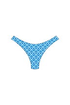 Blue Feather High-Leg Bikini Bottoms