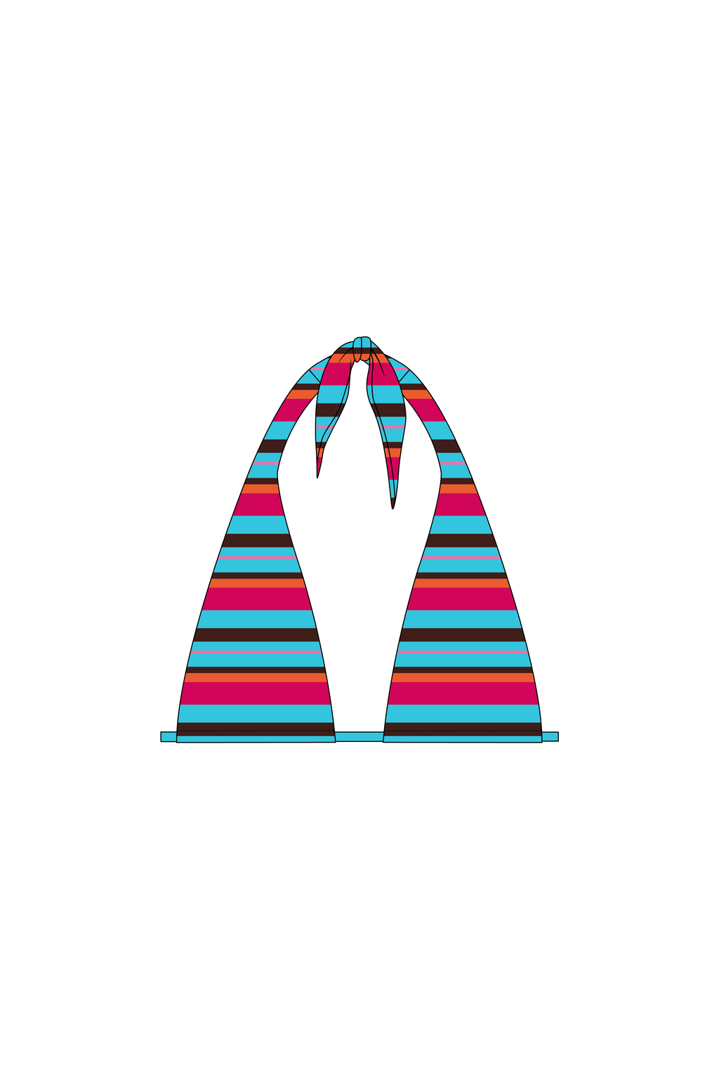Pink & Blue Wrap Halter Top