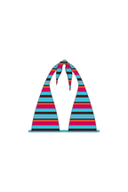 Pink & Blue Wrap Halter Top