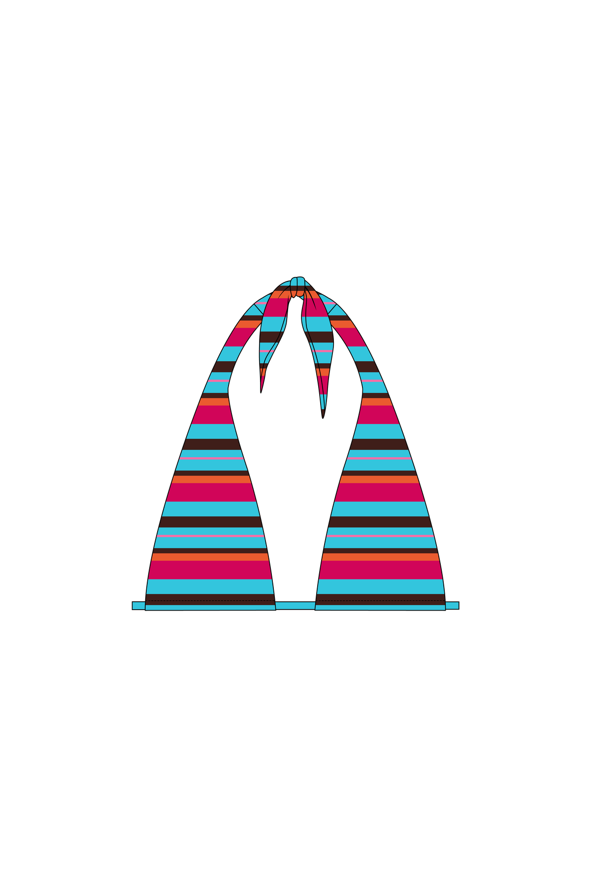 Pink & Blue Wrap Halter Top