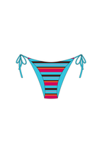 Pink & Blue Stripe String Bikini Bottoms