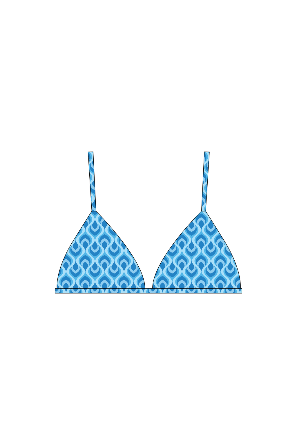 Blue Feather Brakini Bikini Top