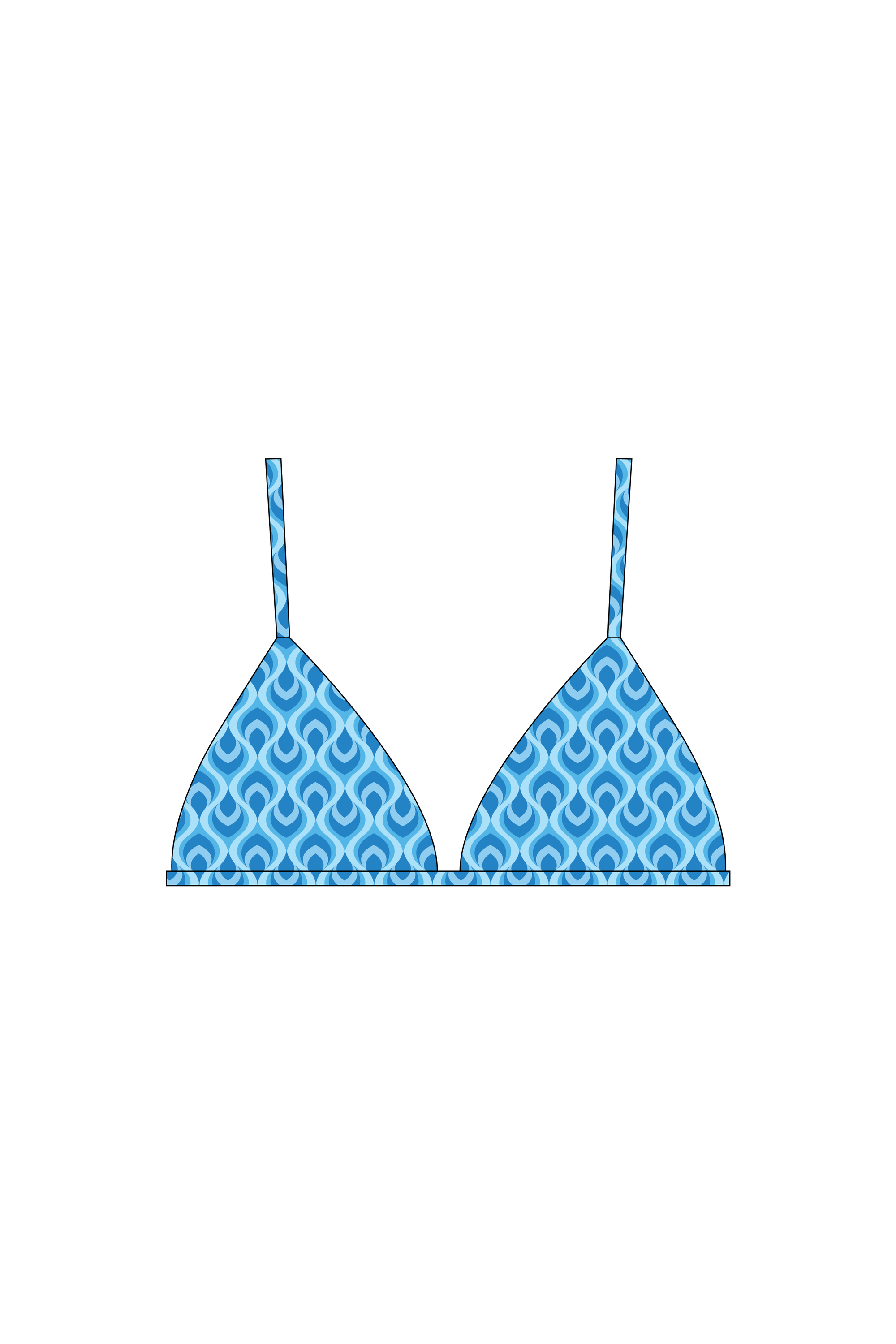 Blue Feather Brakini Bikini Top
