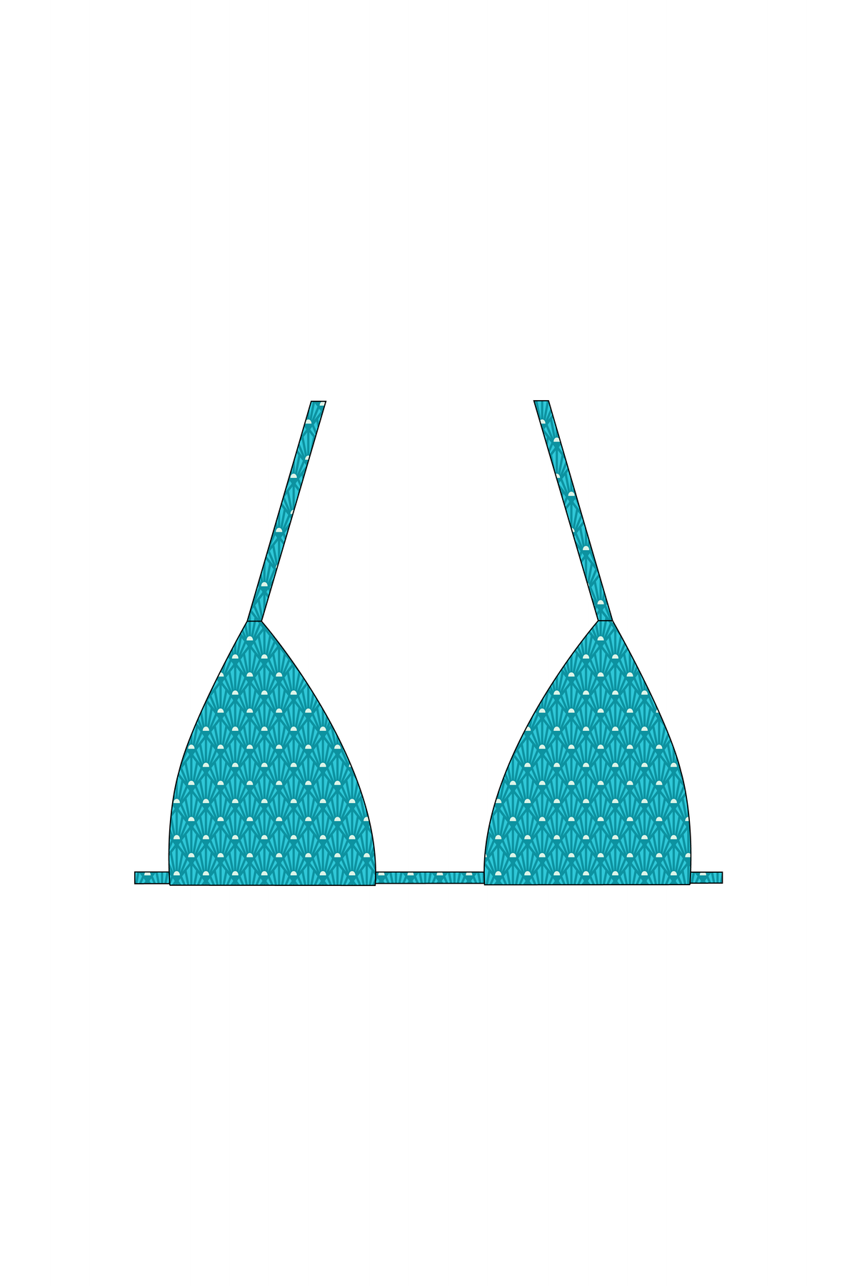 Blue Sunrise Tie Bikini Top