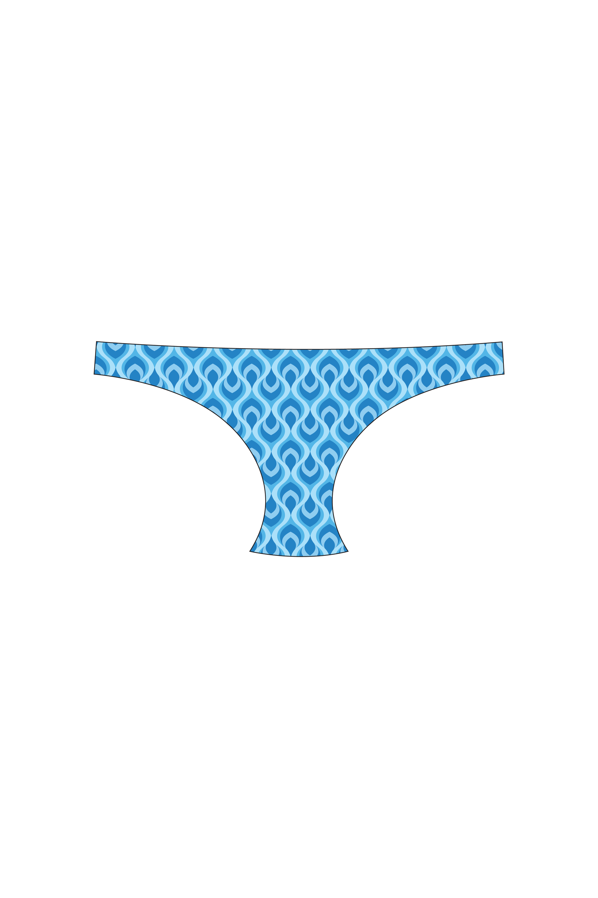 Blue Feather Tanga Bikini Bottom