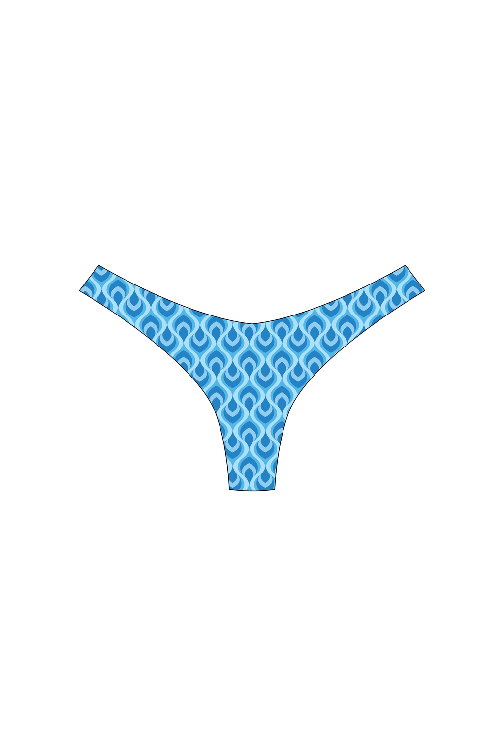 Blue Feather Brazilian Bikini Bottoms