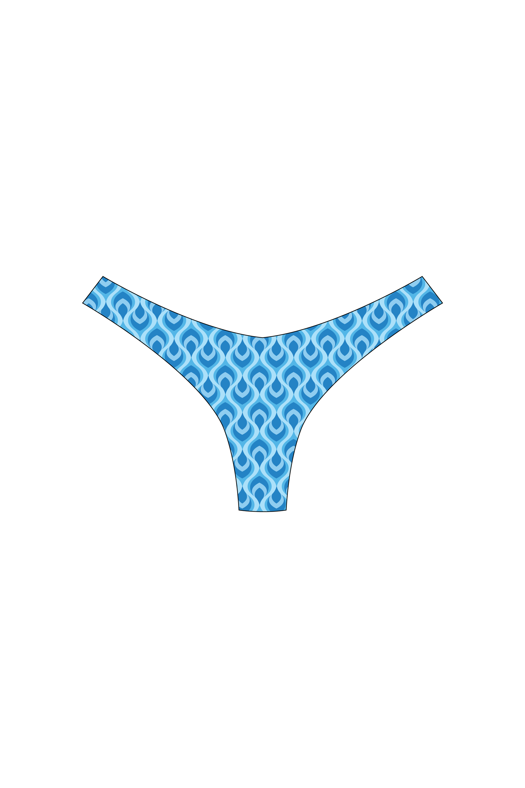 Blue Feather Brazilian Bikini Bottoms