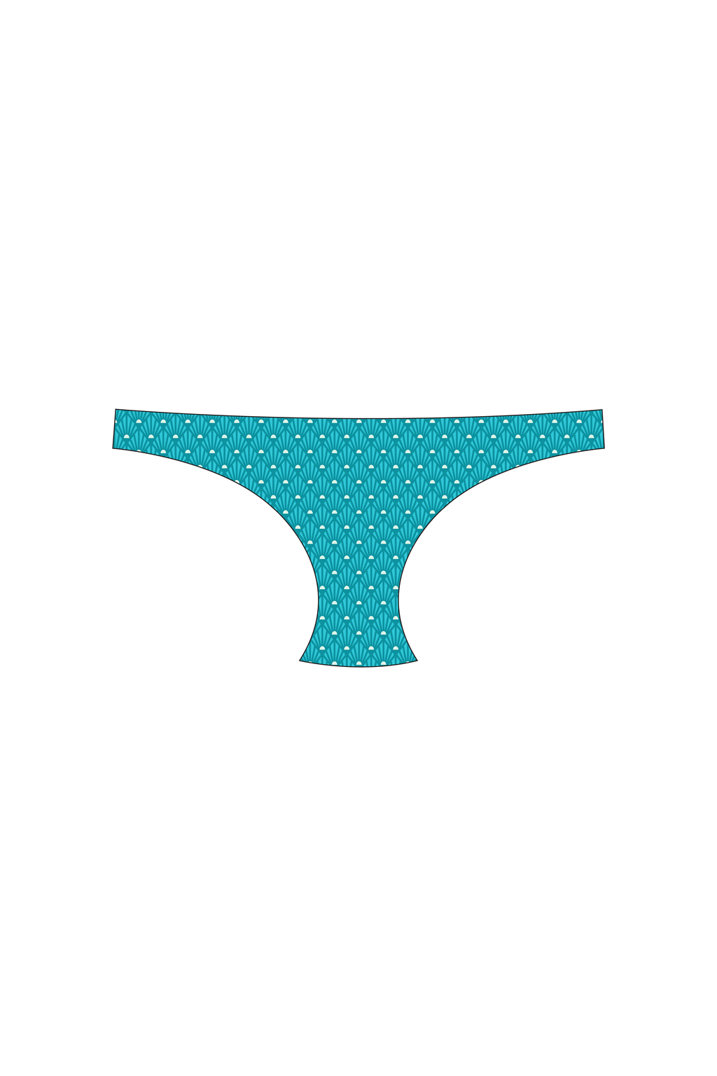 Blue Sunrise Tanga Bikini Bottom