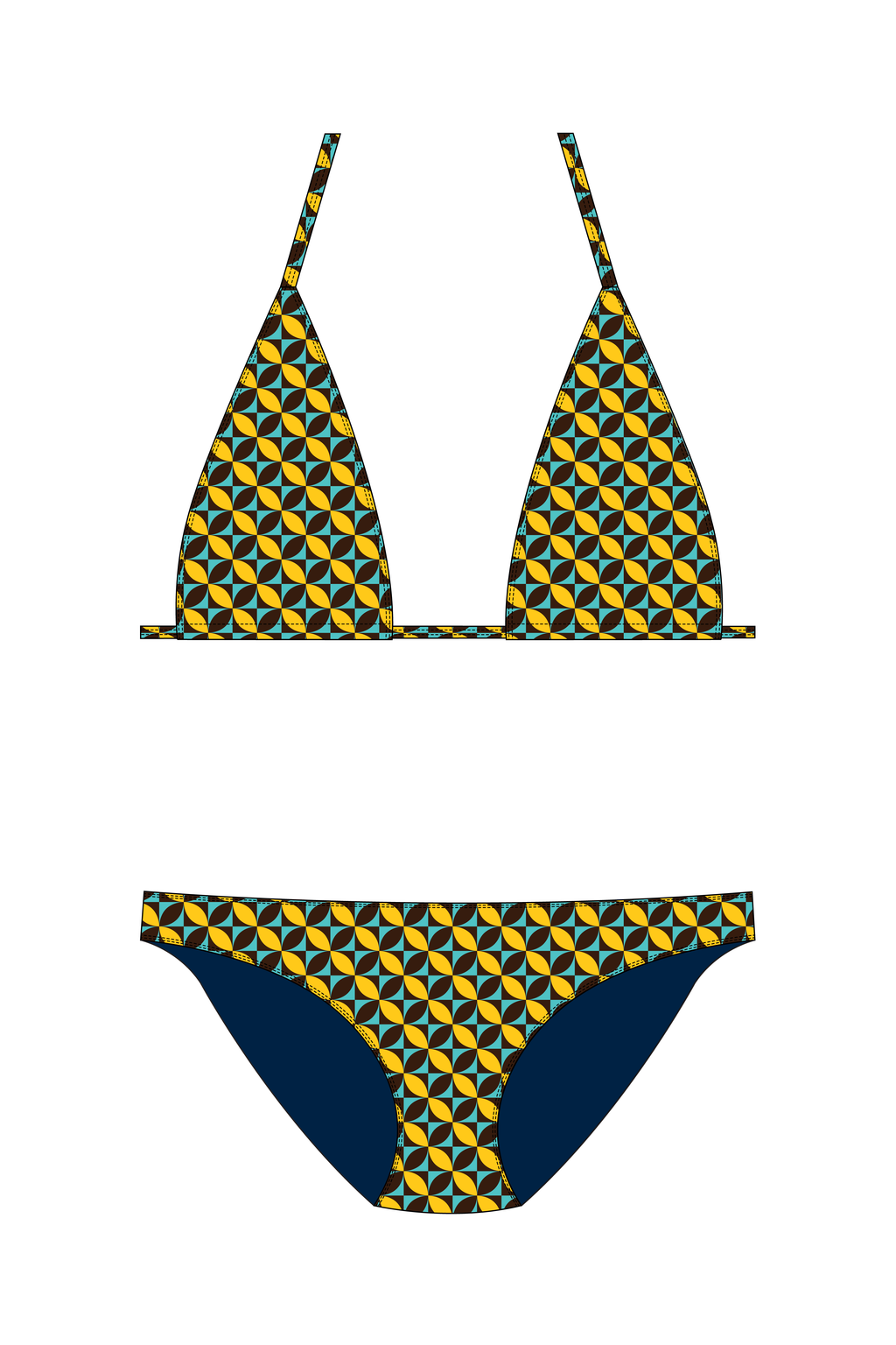 Yellow Petal Geo Bikini Set