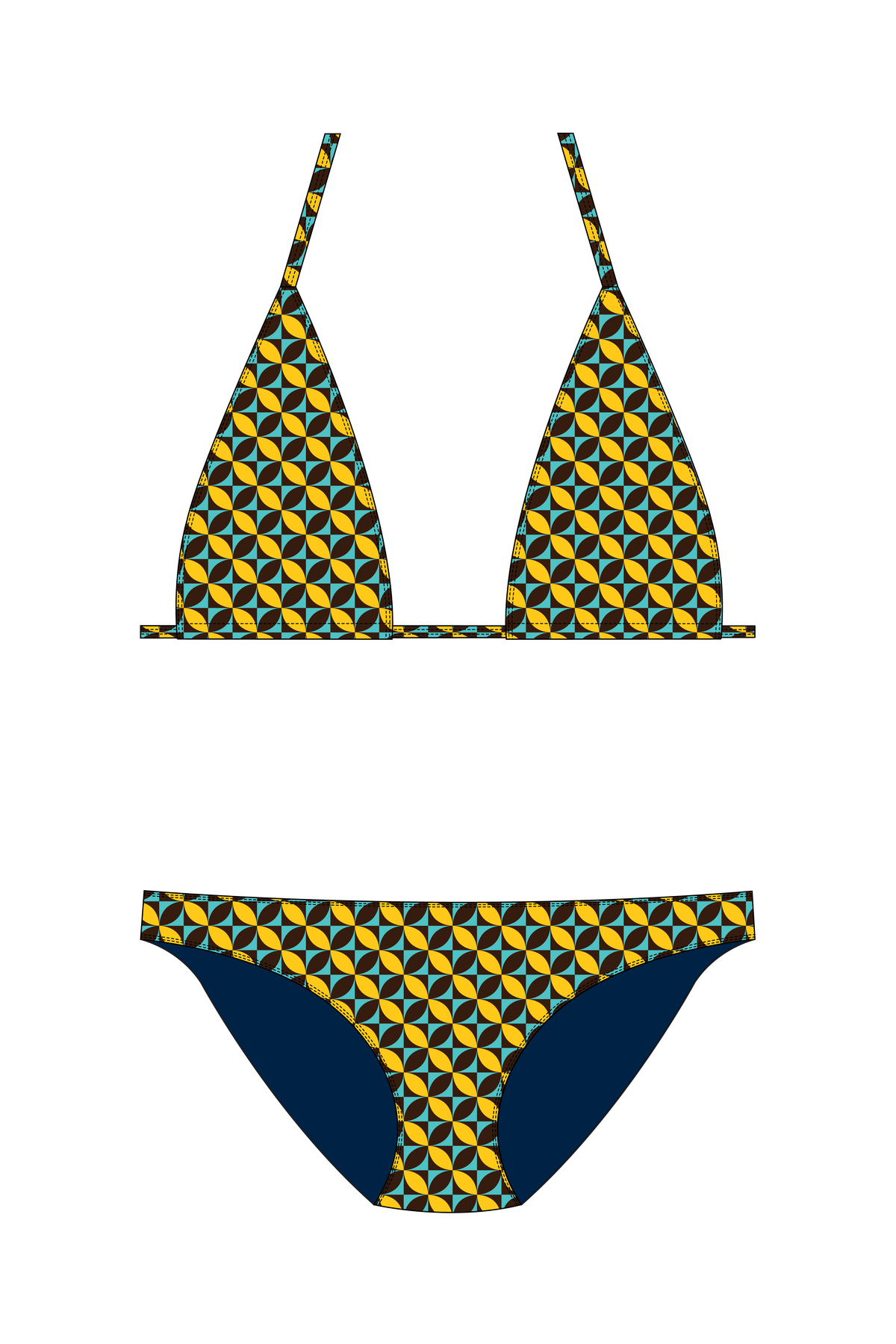 Yellow Petal Geo Bikini Set