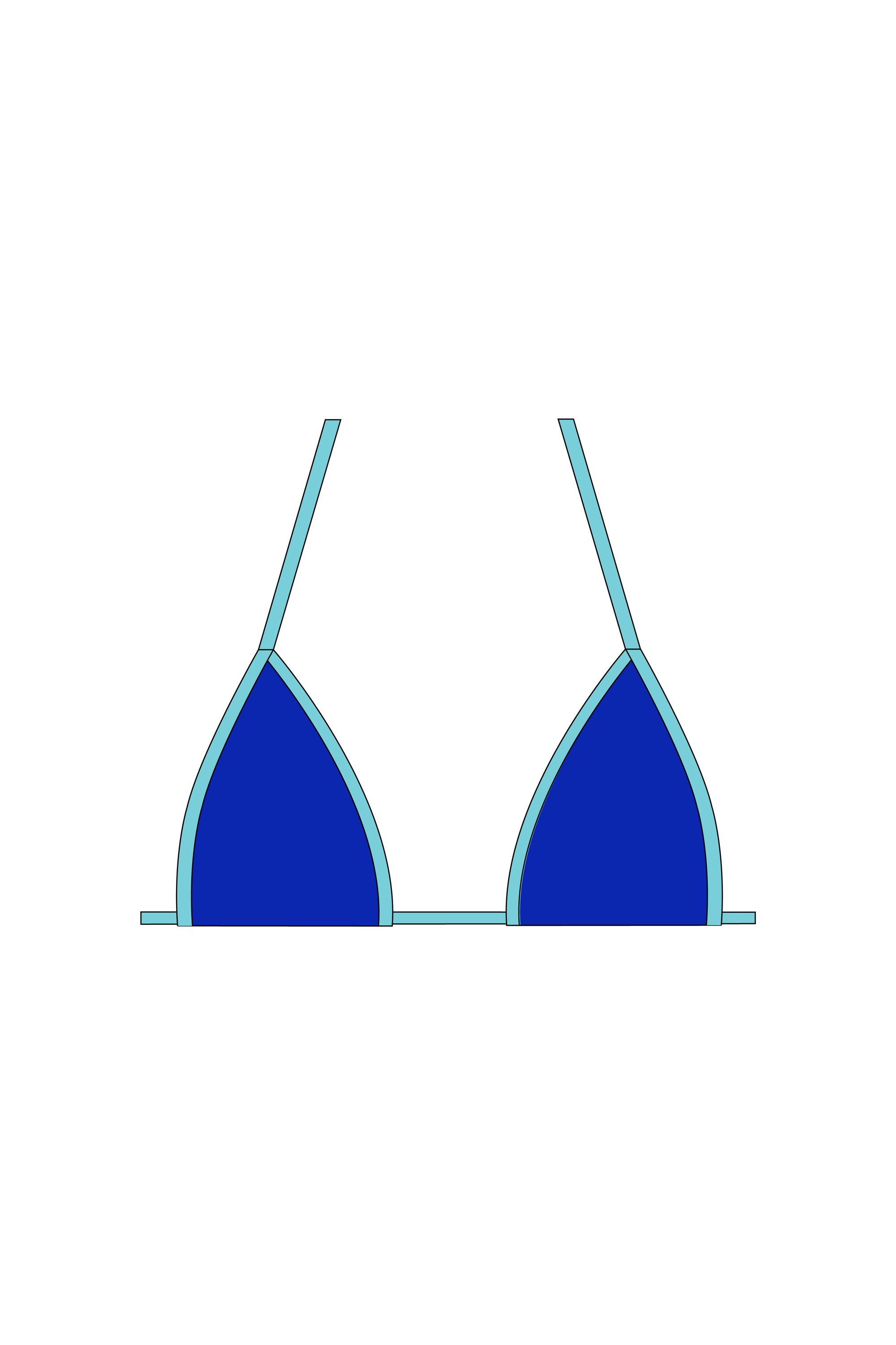 Royal Blue Contrast Tie Bikini Top