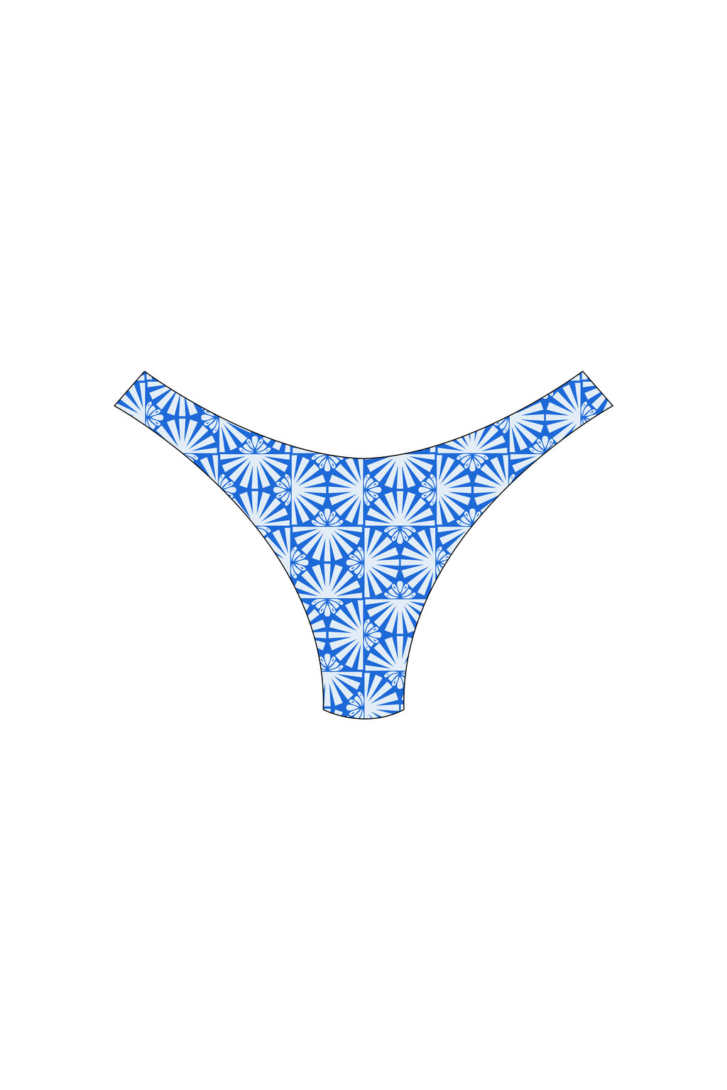 Blue Peacock High-Leg Bikini Bottoms
