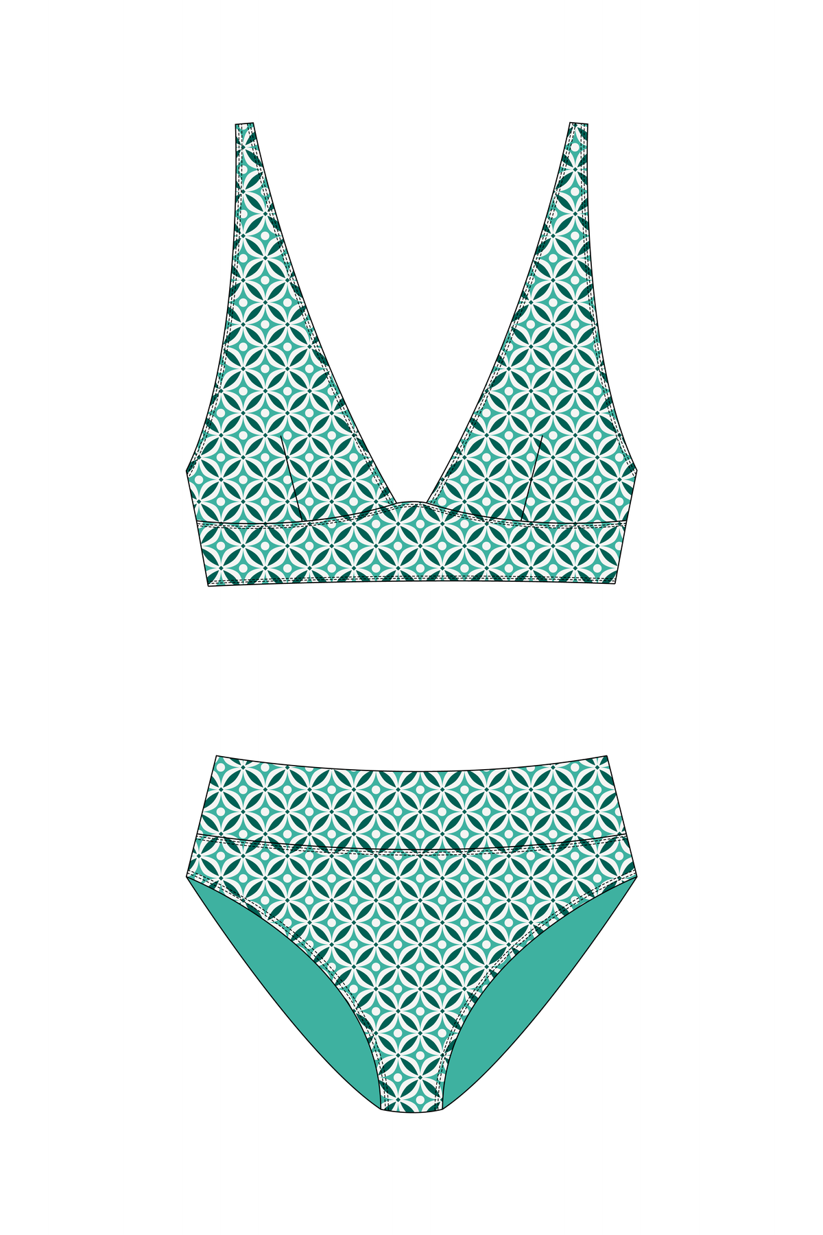 Greece Blue Violet Bikini Set