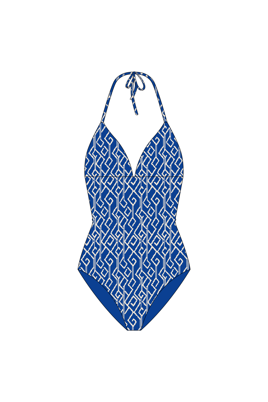 Blue Kat Eye Tie Top One Piece