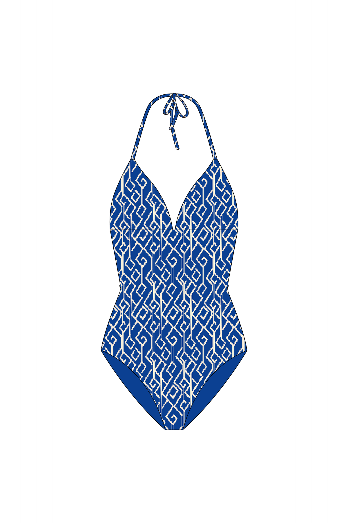 Blue Kat Eye Tie Top One Piece