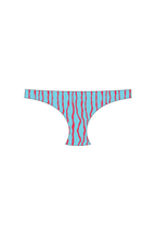 Blue & Red Squiggle Tanga Bikini Bottom
