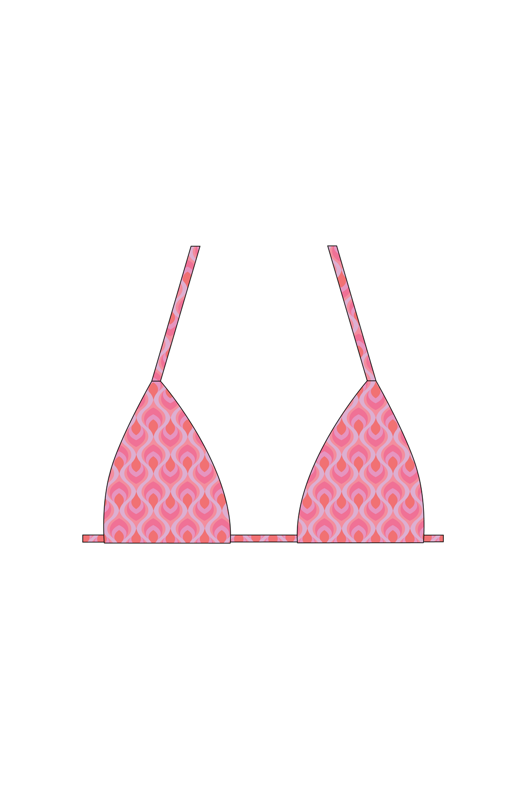 Pink Feather Print Tie Bikini Top