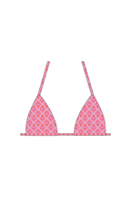 Pink Feather Print Tie Bikini Top