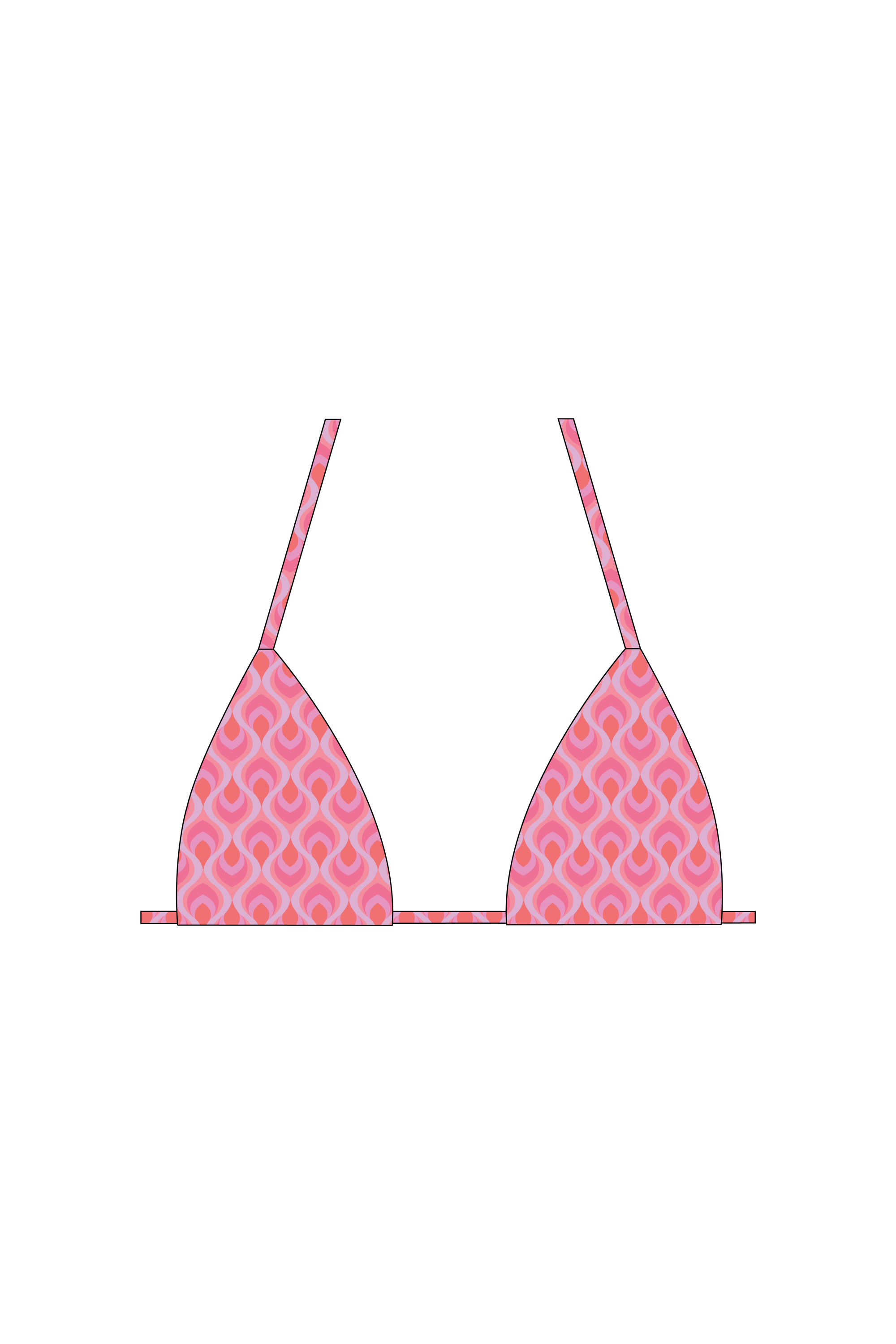 Pink Feather Print Tie Bikini Top