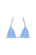 Blue Peacock Tie Bikini Top