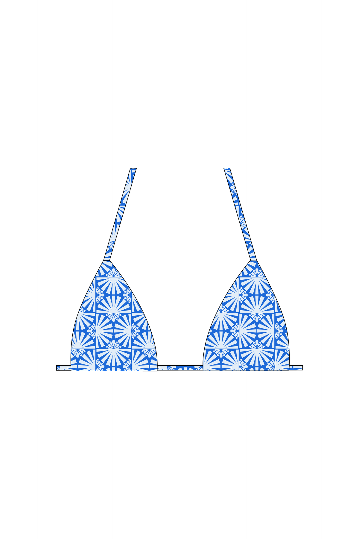 Blue Peacock Tie Bikini Top