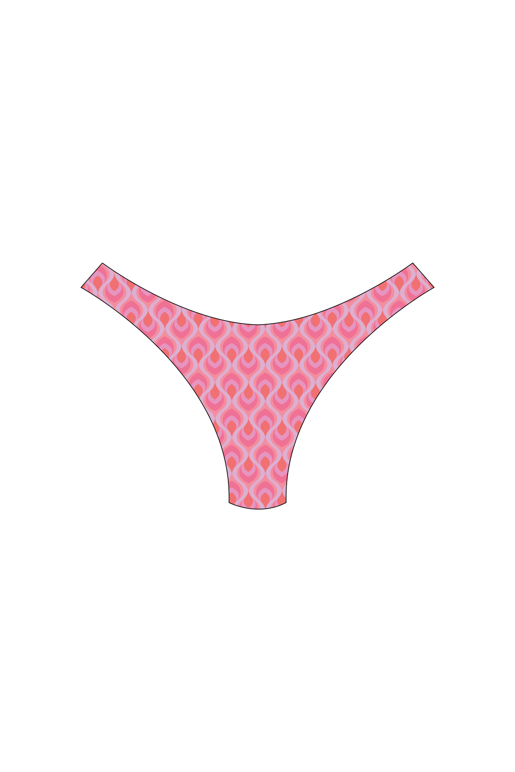 Pink Feather High-Leg Bikini Bottoms