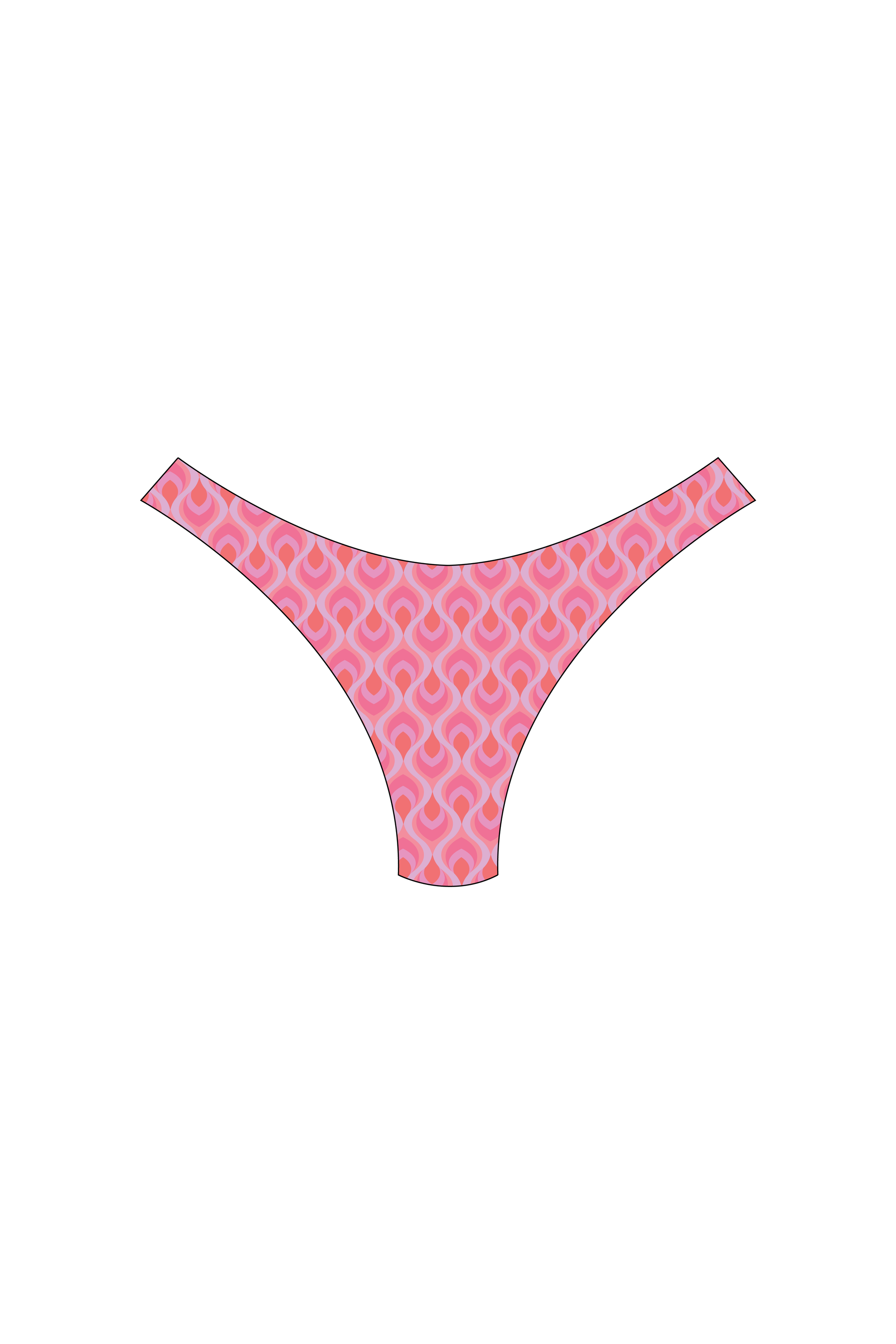 Pink Feather High-Leg Bikini Bottoms