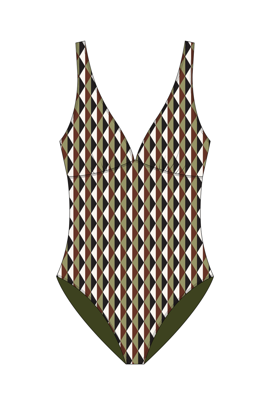 Magnolia Rectangle Green One Piece