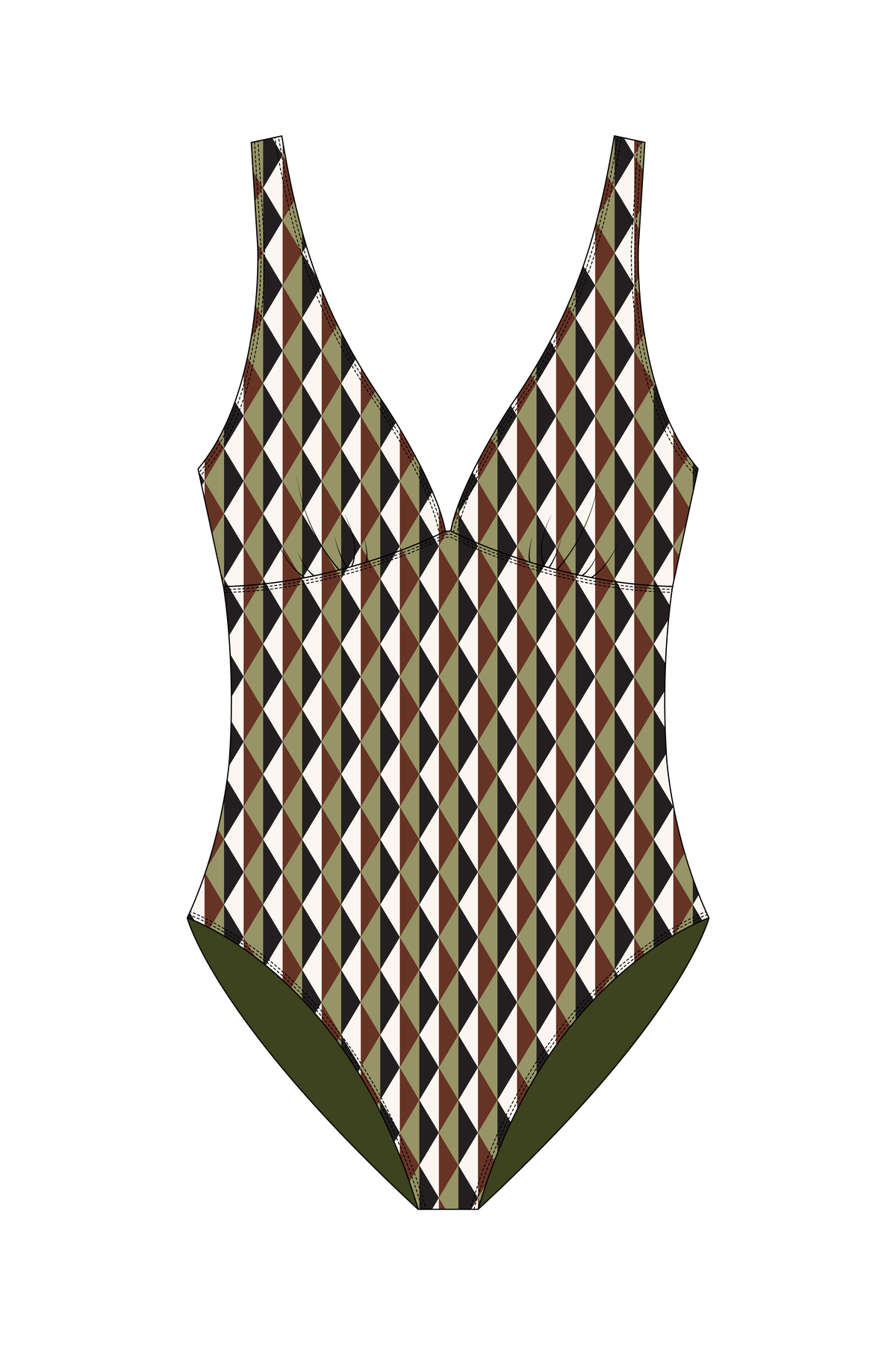Magnolia Rectangle Green One Piece