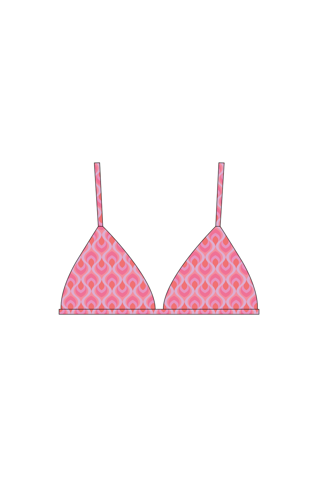 Pink Feather Brakini Bikini Top