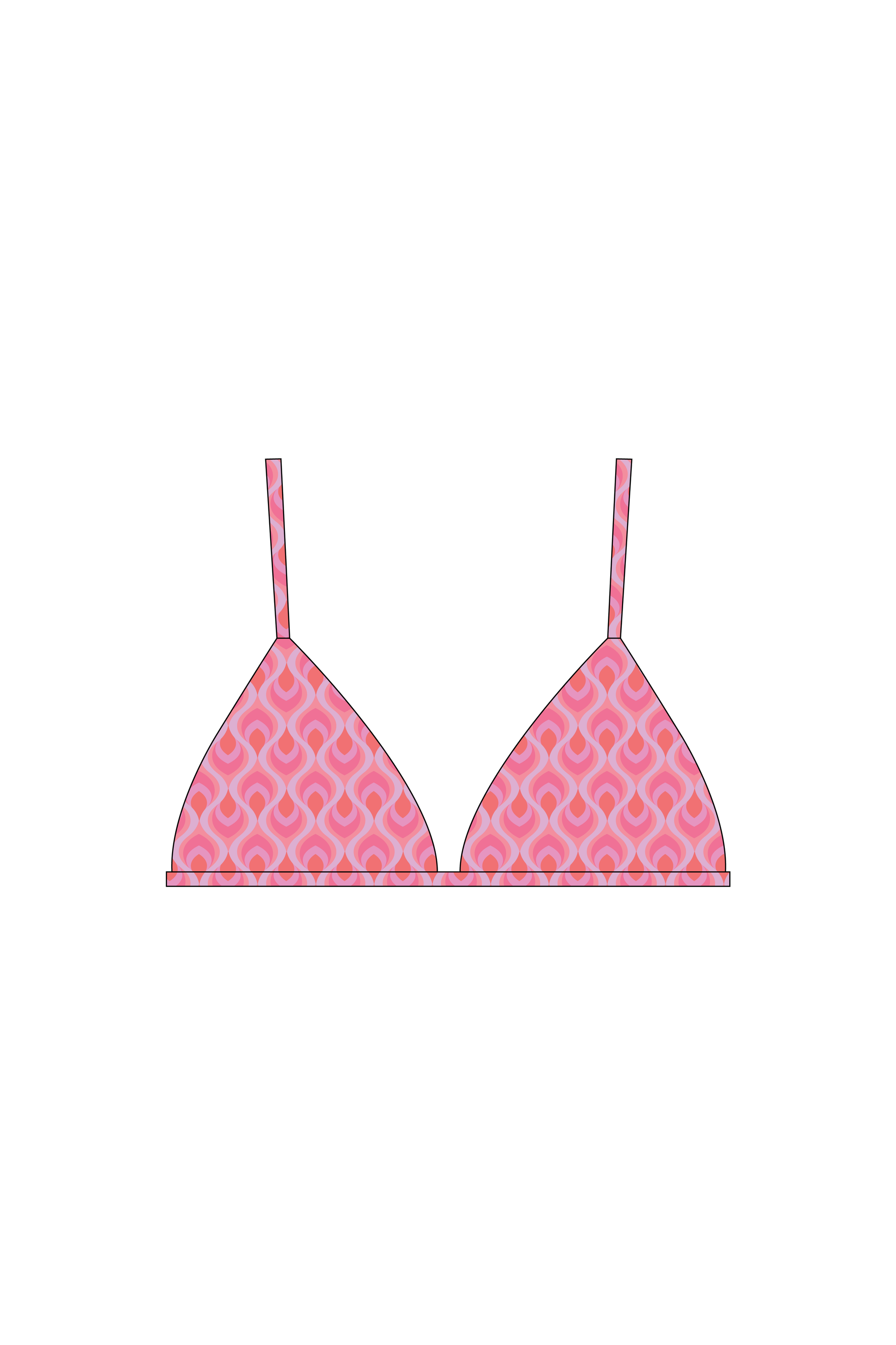 Pink Feather Brakini Bikini Top