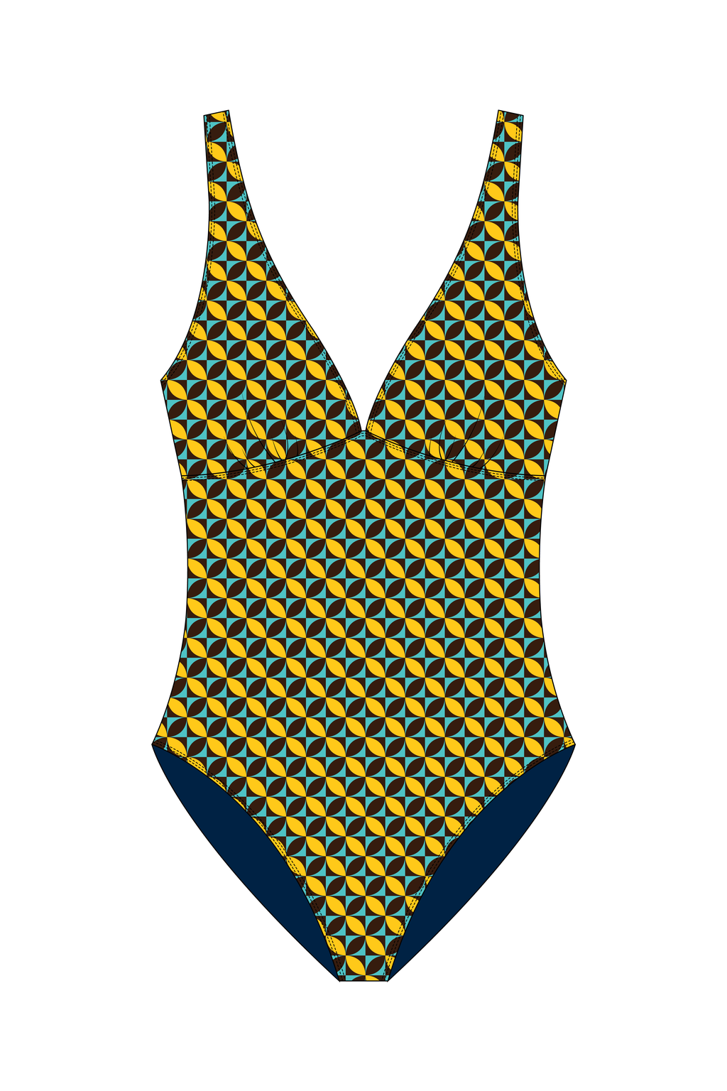 Magnolia Yellow Petal Geo One Piece