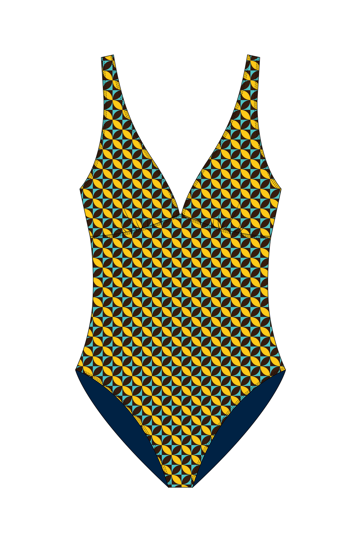 Magnolia Yellow Petal Geo One Piece
