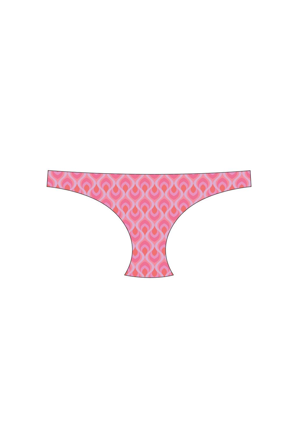 Pink Feather Tanga Bikini Bottom