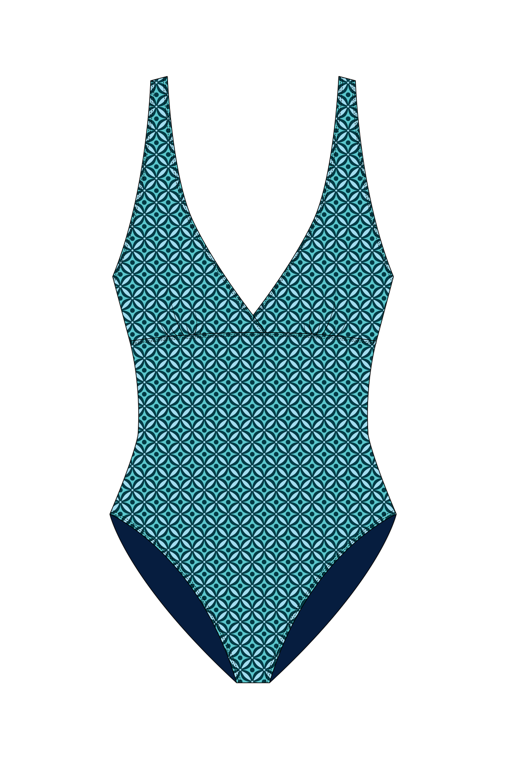 Dahlia Teal Greece One Piece