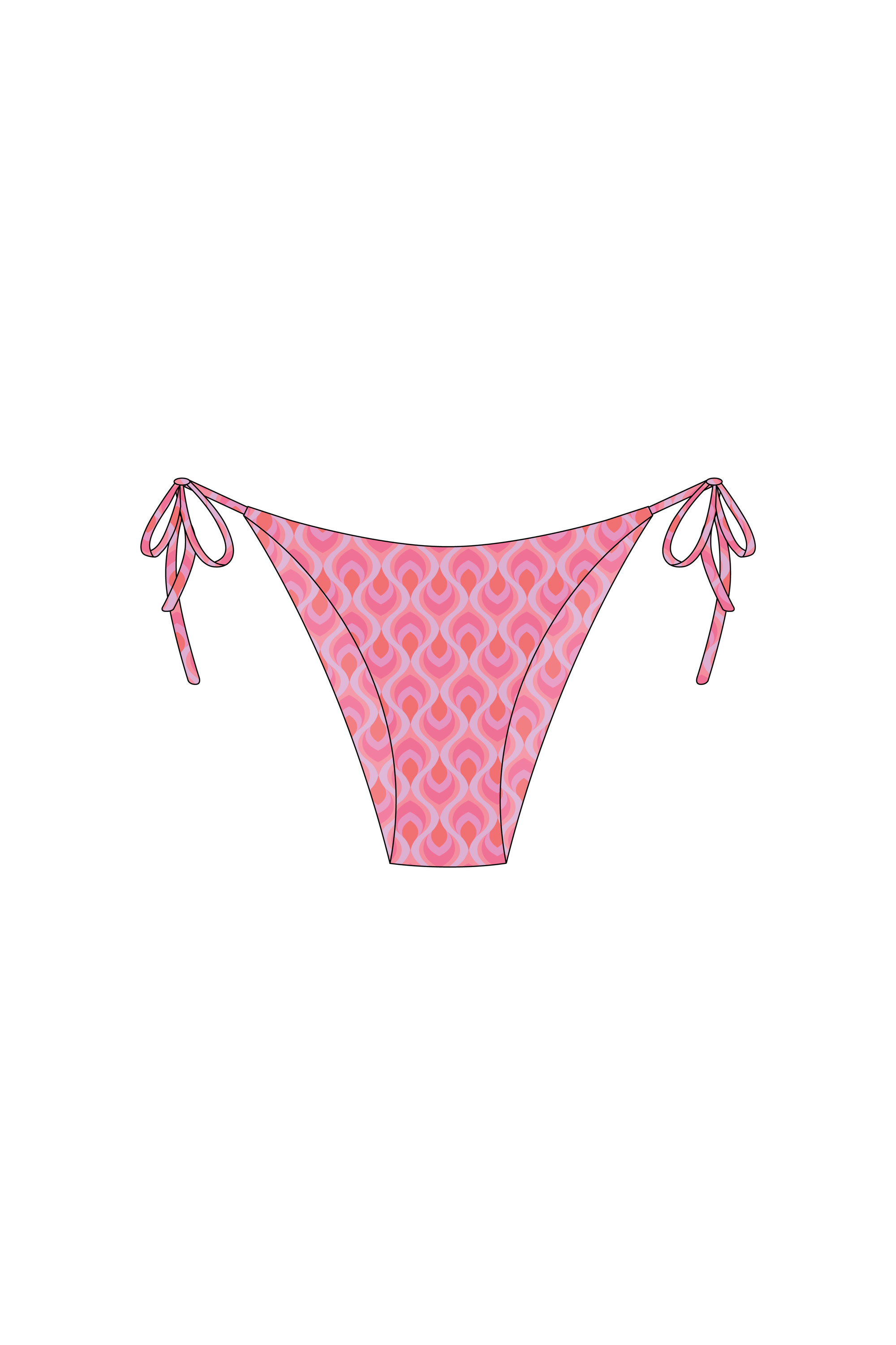 Pink Feather String Bikini Bottoms