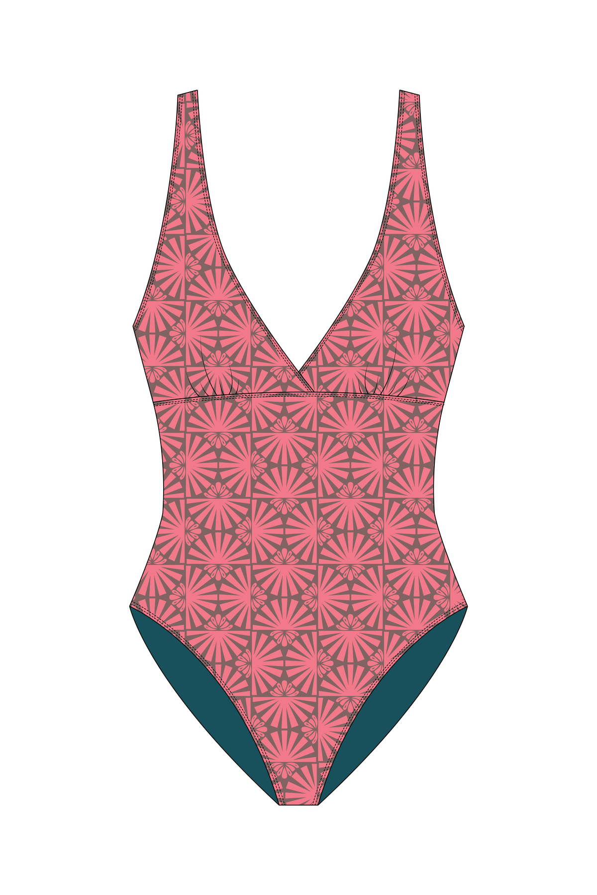 Dahlia Pink Peacock One Piece