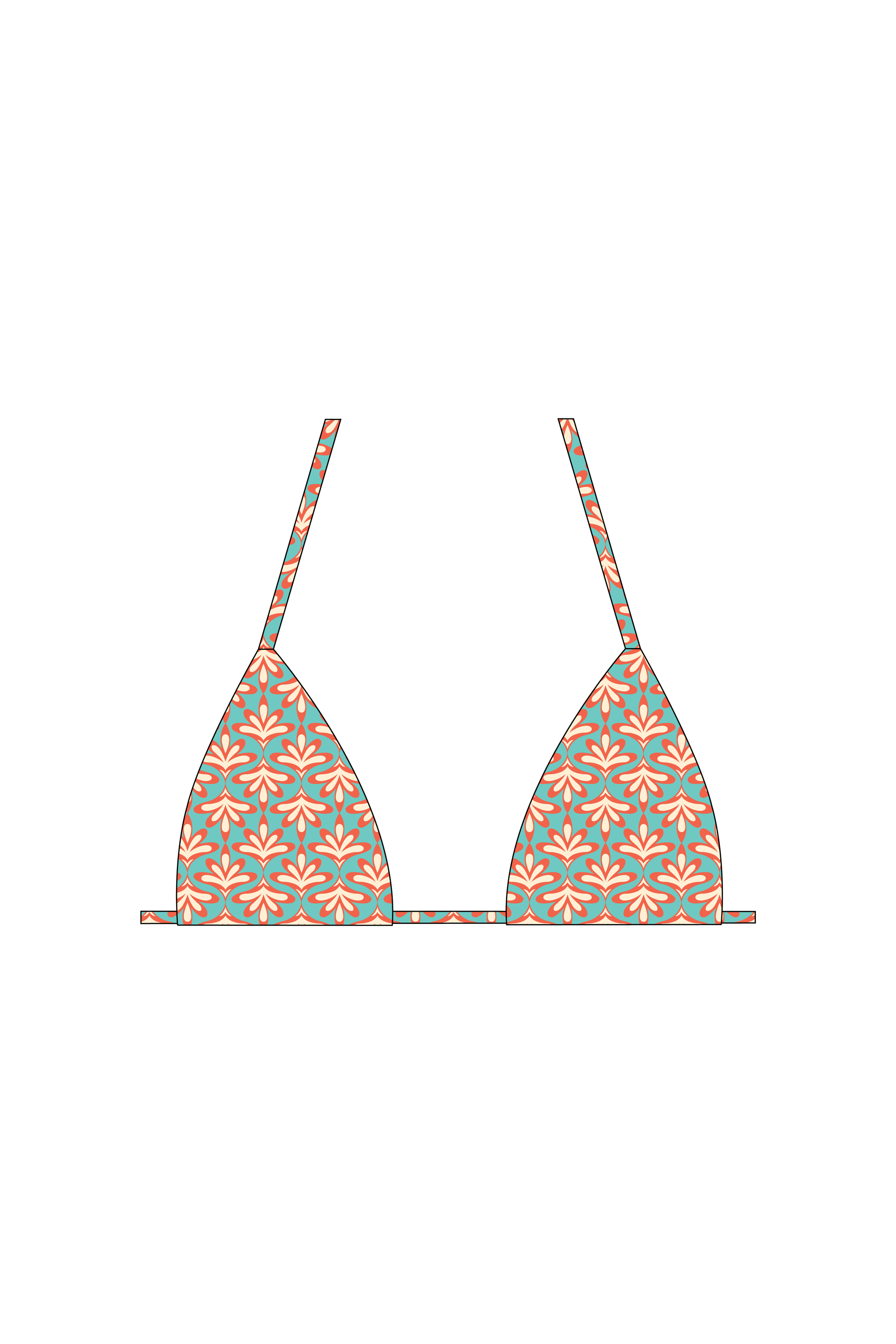 Retro Palm Tie Bikini Top