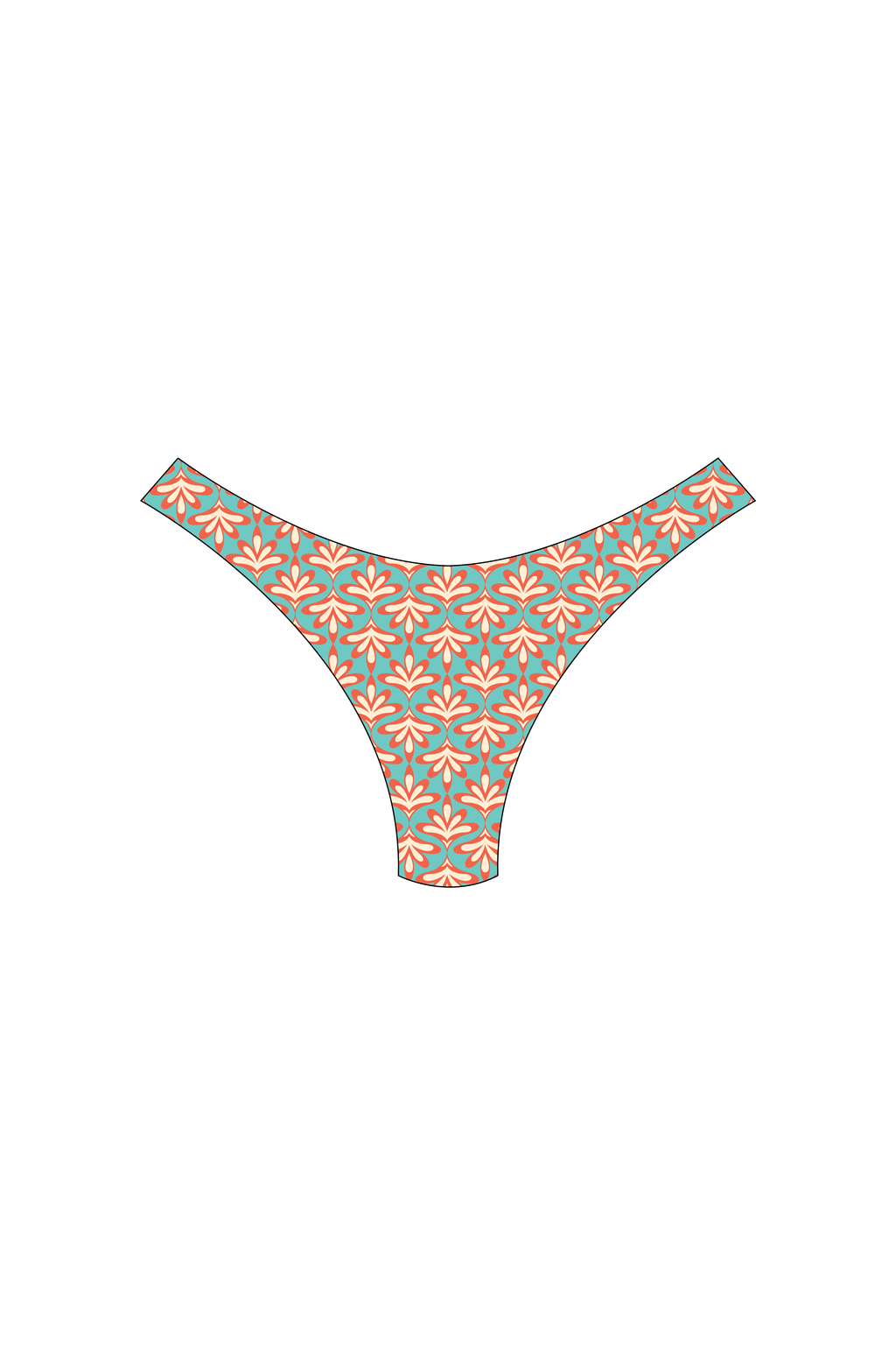 Retro Palm High-Leg Bikini Bottoms