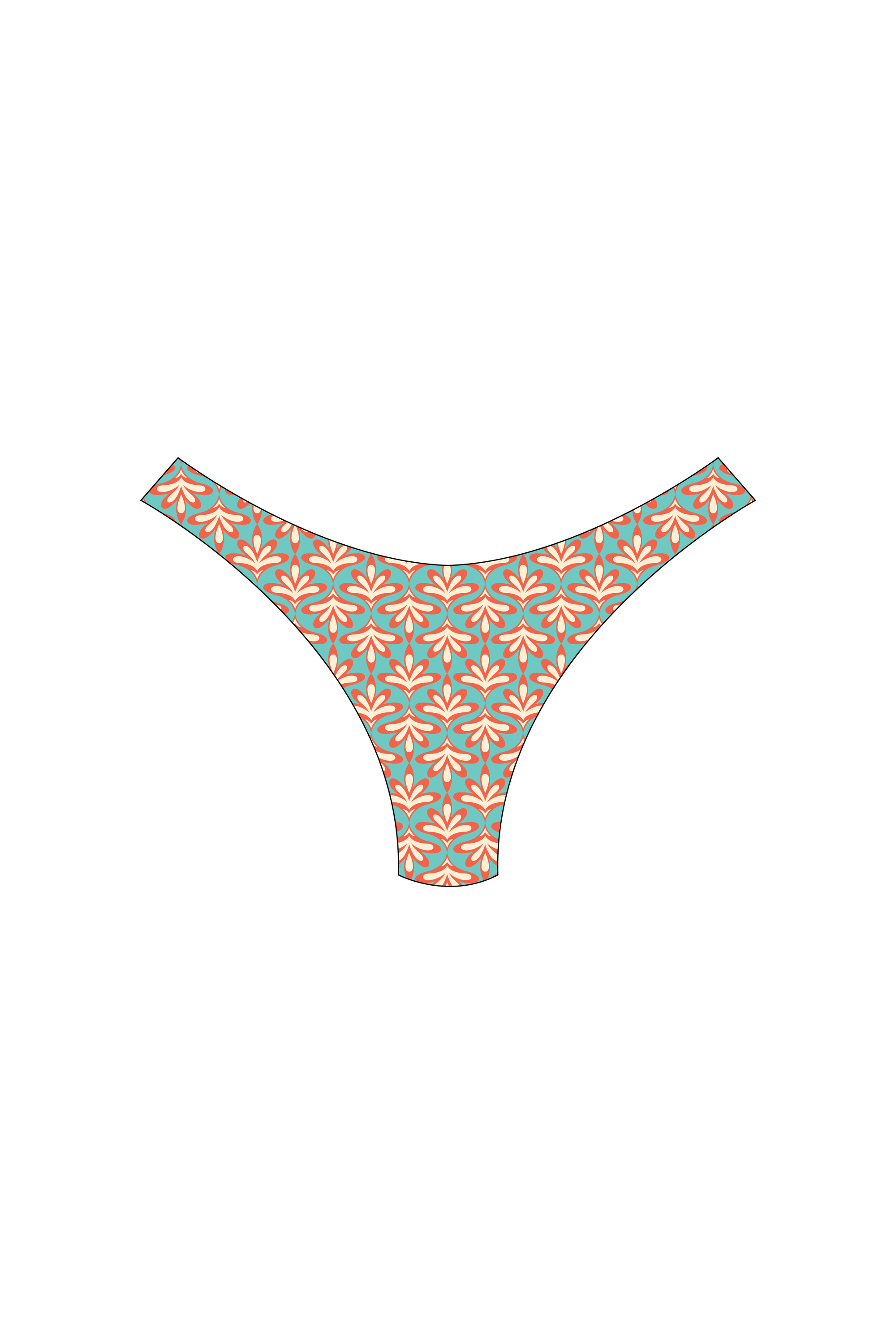 Retro Palm High-Leg Bikini Bottoms