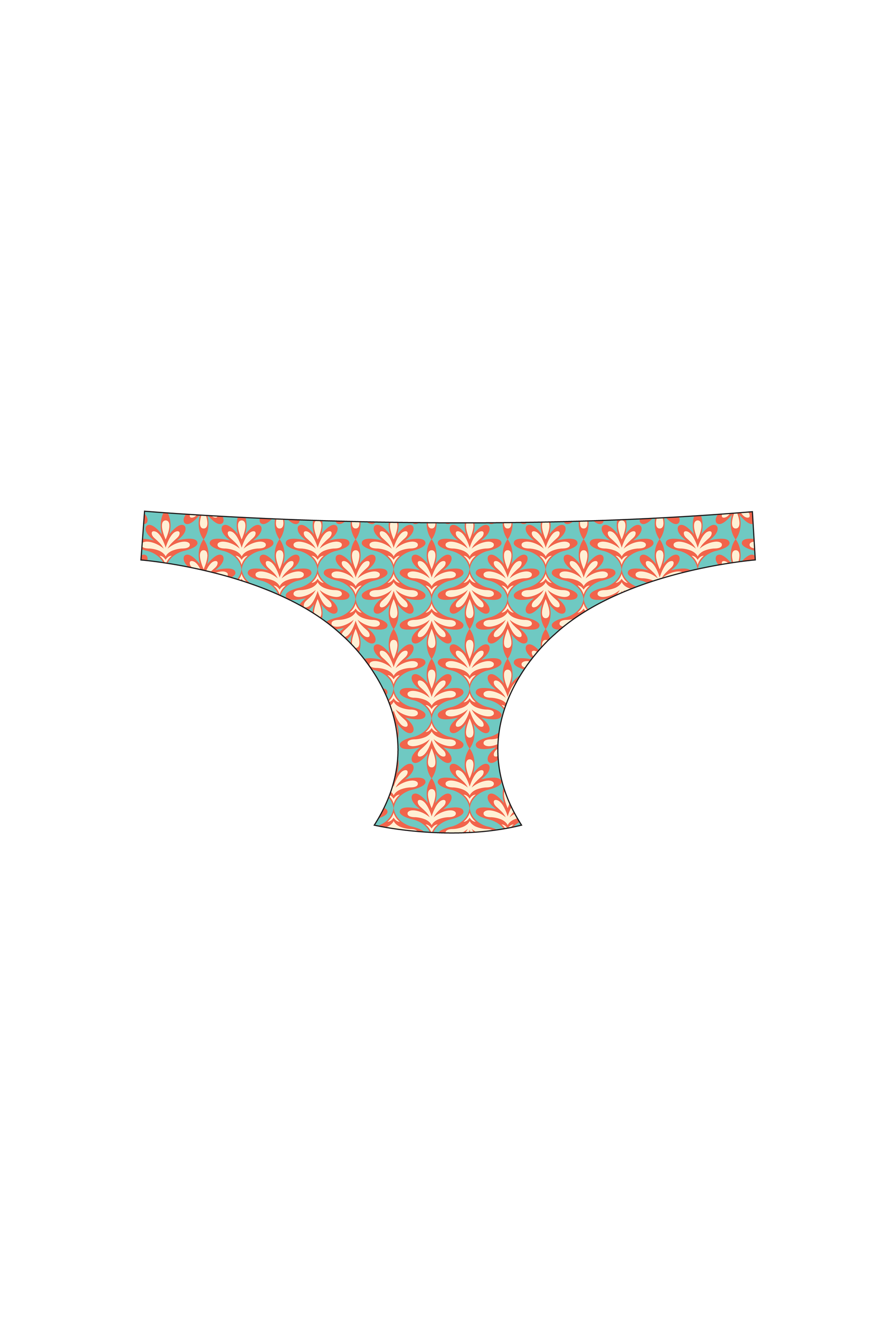 Retro Palm Tanga Bikini Bottom