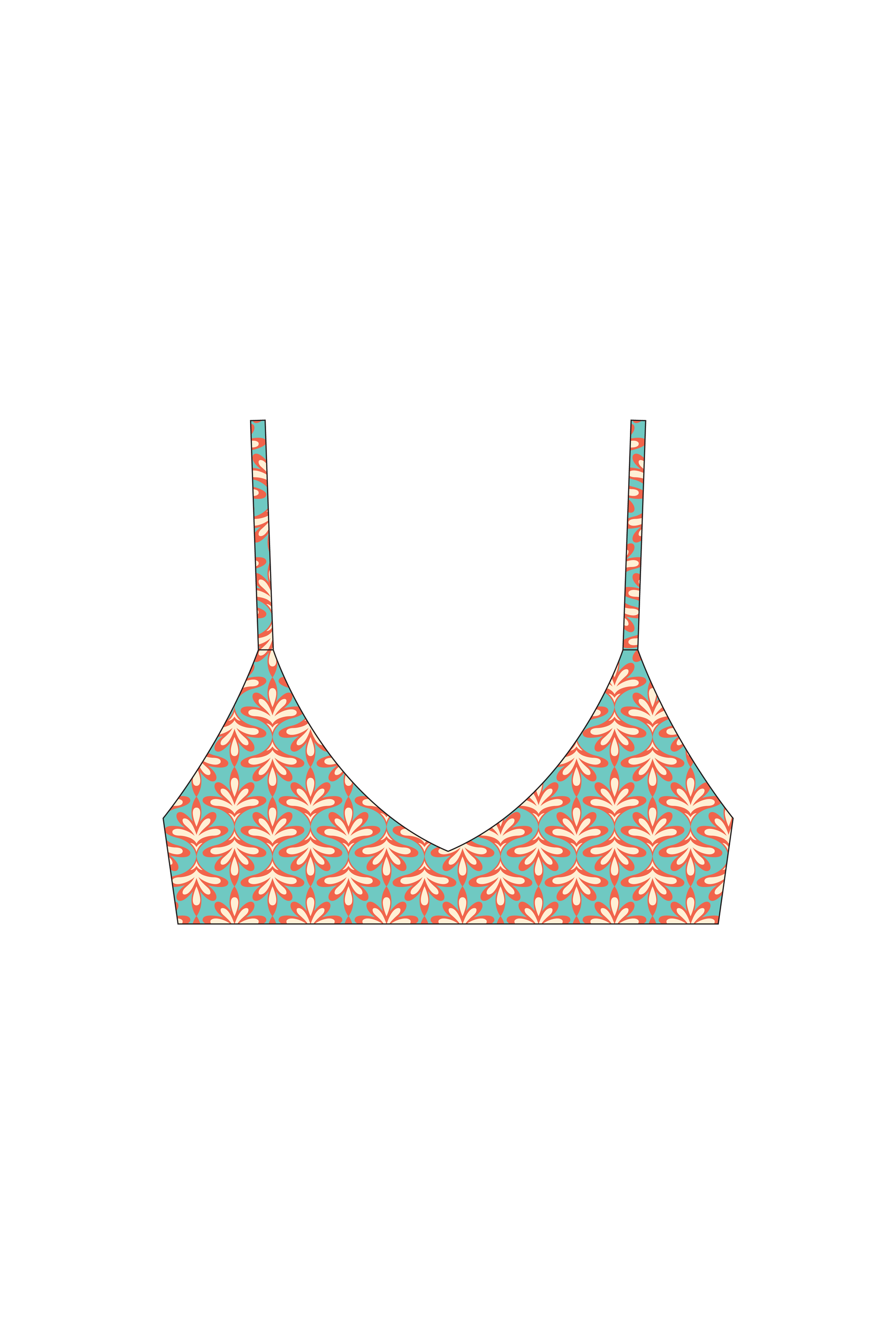 Retro Palm Cami Bikini Top