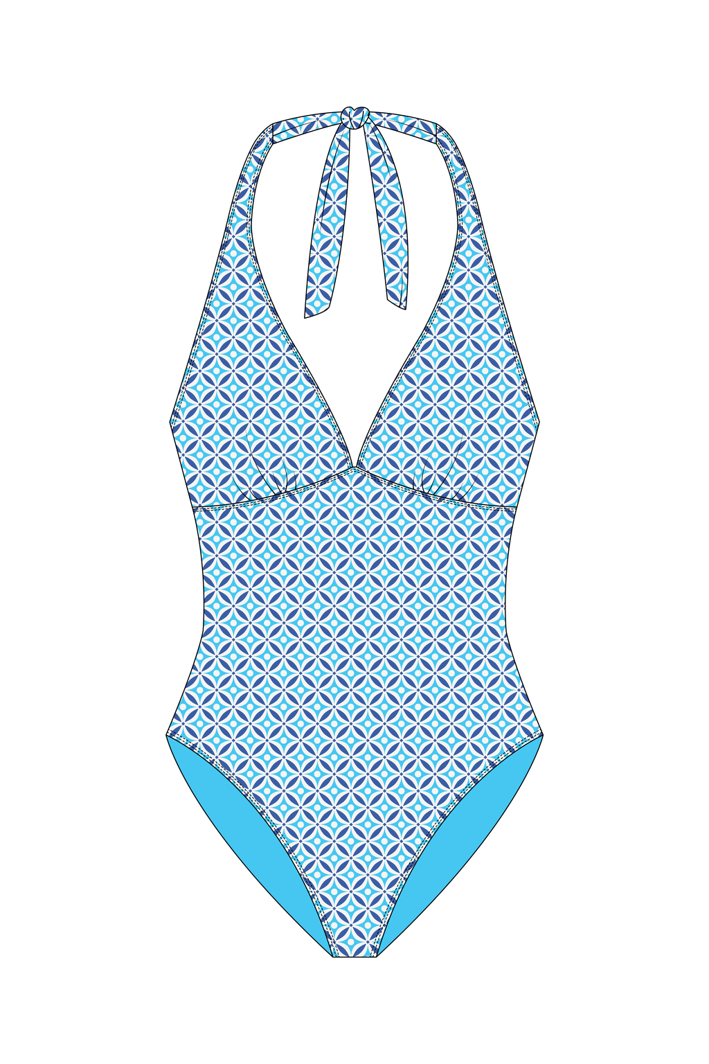 Marigold Greece Blue One Piece